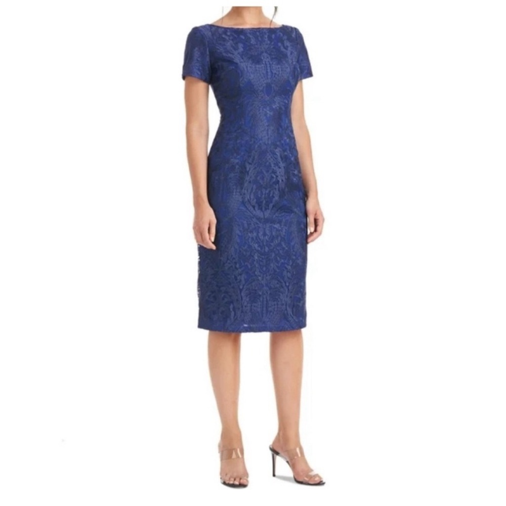 JS Collections Blue Midi Dress